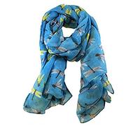 YEBIRAL Long Cute Libelle Print Schals Warme Damen Lange Tücher Elegante Weiche Schals(Einheitsgröße,Hellblau)