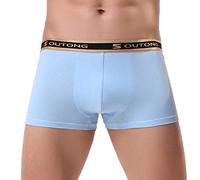 YEBIRAL Shorts Herren Heißer Schwarz Freizeit Enganliegende Basic Retroshorts Unterhosen Männer (Medium,Azure Blue)