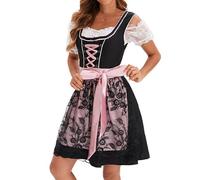 YEBIRAL Warehouse Deal Dirndl Damen Midi Schwarz 2tlg. Trachtenkleid Dirndlkleid mit Dirndlschürze Dirndl Bluse für Oktoberfest Dirndl für Damen blitzangebote des Tages