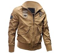 YEBIRAL Winterjacke Herren Cargo Jacke Militär US Feldjacke Bomberjacke Stehkragen Britannia Version Übergangsjacke