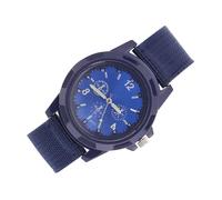 Yechiry Elektronische Analoge Armbanduhr, Robustes Nylonarmband für den Täglichen Gebrauch, Runde Militäruhr für den Einsatz in der Armee (Blue)