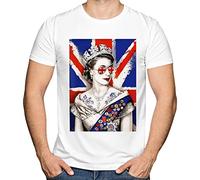 Yeeda Queen of England T-Shirt Queen Elizabeth II T-Shirt Sonnenbrille British Crown Union Jack T-Shirt Rundhals