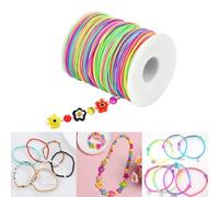 Yeenano Elastische Faden Perlenschnur,0.8mm x 100m Regenbogen Elastisches Band Schmuckherstellung Schnur Gummikordel Regenbogen Farbe Stretch Schnur Bastelschnur Perlen Kordel für DIY Schmuck
