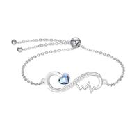 YEESIA Infinity-Armband für Damen, 925er Sterlingsilber, verstellbar, mit Kristall, Schmuckgeschenk für Frauen