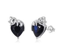 YEESIA Katzen Ohrhänger Damen 925 Sterling Silber Katzenohrringe mit Herz-Zirkonia Muttertagsgeschenke Hypoallergener Tierschmuck Geschenke für Frauen, Töchter, Katzen Liebhaber