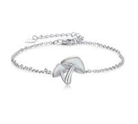 YEESIA Pilz Armband Damen 925 Sterling Silber Verstellbares Pilz Opal Armband Süßer Schmuck Geschenk für Frauen Ehefrauen Tochter Mutter