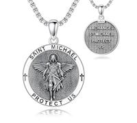 YEESIA St. Michael Anhänger für Herren, St. Michael Halskette, katholisches religiöses Amulett, Schmuck, Geburtstagsgeschenk für Männer