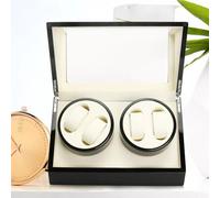 YEITBY Uhrenbeweger aus Holz, Uhrenbox, automatische Uhrenbeweger-Ausstellungsbox/Aufbewahrung, geeignet für den persönlichen Gebrauch zu Hause (4+6 Uhrenbox außen schwarz)