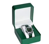 YekouMax Uhrenbox herren, Aufbewahrungsbox für smartwatch und armbanduhren, PU Leather Gift Box for Watch, Jewellery, Birthda, Boyfriend, Men and Women (1, Grün)