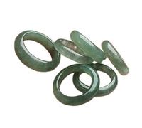 Yellcn Natürliche grüne graue Jade Ring Burma Jade Myanmar Grad Jades Ringe Damen Geschenke Größe 7-10 (Gem Color : 20mm)