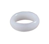 Yellcn Natürliche weiße Jade Ringe Echt Stein Jade Ring Jadeite Jade for Männer Ringe for Frauen Nickel Frauen Jade Jewelry Zeugnis hinzufügen (Ring Size : 8.5)