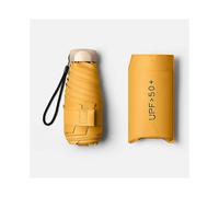 (Yellow)Sun Umbrella Mini-Portable Pocket Sun Protection UV Protection Sun Umbrella rain or Shine Dual-use Umbrella Sun Umbrella
