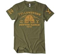 Yellowstone Offizielles Lizenzprodukt Barn Herren T-Shirt (Olive), X-Large