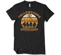 Yellowstone Offizielles Lizenzprodukt Cowboys Herren T-Shirt (Schwarz), XX-Large