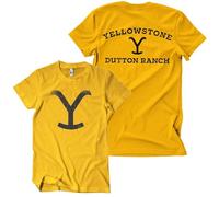 Yellowstone Offizielles Lizenzprodukt Dutton Ranch Brand Herren T-Shirt (Gold), Mittel