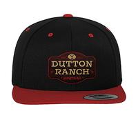 Yellowstone Offizielles Lizenzprodukt Dutton Ranch Premium Snapback Cap (Schwarz-Rot), Einheitsgröße