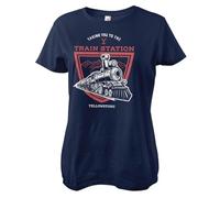 Yellowstone Offizielles Lizenzprodukt Taking You to The Train Station Damen T-Shirt (Marineblau), Medium