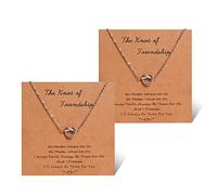 YELUWA 2 Pcs Beste Freund Freundschaft Halsketten Für Immer Liebe Knoten Infinity Halsketten Schmuck Entfernung Passend Geburtstag Maid Honor Frauen Mädchen Schwestern Hochzeit Brautjungfer Vorschlag