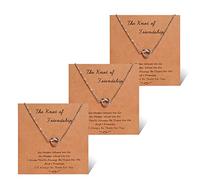 YELUWA 3 Pcs Beste Freund Freundschaft Halsketten Für Immer Liebe Knoten Infinity Halsketten Schmuck Entfernung Passend Geburtstag Maid Honor Frauen Mädchen Schwestern Hochzeit Brautjungfer Vorschlag