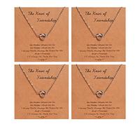YELUWA 4 Pcs Beste Freund Freundschaft Halsketten Für Immer Liebe Knoten Infinity Halsketten Schmuck Entfernung Passend Geburtstag Maid Honor Frauen Mädchen Schwestern Hochzeit Brautjungfer Vorschlag