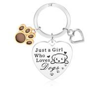 YELUWA Hunde Schlüsselanhänger für Mädchen Frauen, Tier Schlüsselanhänger Nur ein Mädchen das Hunde Liebt Geburtstags Abschluss Zurück zur Schule für Mädchen Hunde Liebhaber Freunde Tochter Schwester