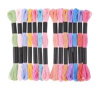 YEMVAR Stickgarn Set 16 Farben je 8m, 6 Fäden, Strickgarn Baumwolle für Sticken, Vielfarbige Embroidery Floss für Stickerei, Knoten, Ideal für Freundschaftsarmbänder, Armband knüpfen Flechten
