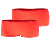 Yenita 2er oder 6er Pack Damen Seamless Microfaser Pantys, Hipster, Shorts, Hot Pants, Slips, Neon-orange, Large / X-Large