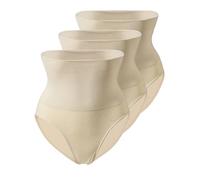 Yenita 3er Pack Damen Miederslip mit Bauchweg-Effekt, Figurformender Slip