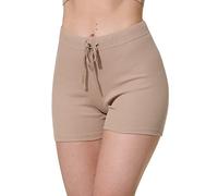 Yenita Damen RIPP-Jersey Shorts, Loungewear Shorts, beige, Gr. L