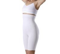 Yenita Damen Shapewear Figurformende Taillenhose mit Bein, Miederhose mit hohem Bund, Weiss, Gr. M