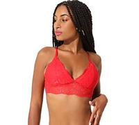Yenita Damen Unterwäsche Lace Collection, Spitzen-Bustier ohne Bügel, BH gepolstert in Rot, Gr. XL