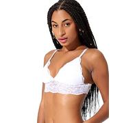 Yenita Damen Unterwäsche Lace Collection, Spitzen-Bustier ohne Bügel, BH gepolstert in Weiss, Gr. XS