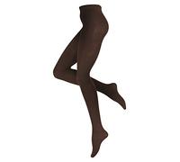 Yenita Warme Damen Baumwoll Strumpfhose, Strickstrumpfhose Uni Farben, braun, Gr. 46-48