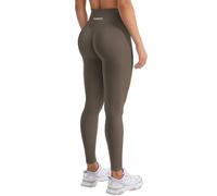 YEOREO Damen Sport Leggings Invisible Scrunch Butt Gym Leggings Hoch Taille Yoga Legging Booty Workout Leggings Booty Lifting Po Push Up Gym Sporthose Kaffee S