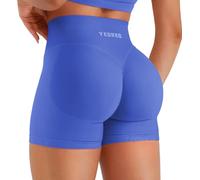 YEOREO Invisible Scrunch Butt Sport Shorts Damen 4.5" Nahtlose High Waist Booty Gym Yoga Shorts Damen Push Up Kurze Leggings Butt Lifting Kurze Sporthose Workout Radlerhose Elektroblau XS