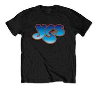YES T Shirt Classic Blau Band Logo Nue offiziell Herren Schwarz XL