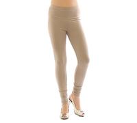 YESET Damen Leggings hoher Bund Lange Hose Leggins lang Baumwolle Wäsche beige XXL