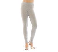 YESET Damen Leggings hoher Bund Lange Hose Leggins lang Baumwolle Wäsche hellgrau S