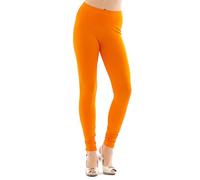 YESET Damen Leggings hoher Bund Lange Hose Leggins lang Baumwolle Wäsche orange S