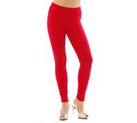 YESET Damen Leggings hoher Bund Lange Hose Leggins lang Baumwolle Wäsche rot S