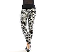 YESET Damen Leggings lang hoher Bund Hose Blickdicht Leo Leopard Wildkatze-7 L