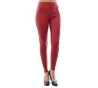 YESET New Leggings lang Lederimitat Treggings Kunstleder Matt hoher Bund Rot XXL