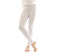 YESET Thermo Leggings Leggins Hose lang aus Baumwolle Fleece warm dick weich Weiss M