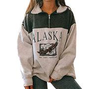 Yesgirl Damen NASA Drucken Hoodie Kapuzenpullover Mit Warmes Fleece Pullover Kapuzenpulli Top Jumper Sweatshirt Mit Känguru Tasche Casual Streetwear Top C Weiß XS