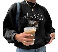 Yesgirl Hoodie Damen Langarm V-Ausschnitt Kordelzug Kapuzenpullover Gestreift Farbblock Lässige Pullover Sweatshirts mit TaschenSchwarzL