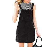 Yesgirl Latzhose Damen Kurz Latzhosenkleid Retro Baumwolle Und Leinen Loose Jumpsuit Kleid A Linie Trägerkleid Kleid Casual Playsuit Schwarz 46