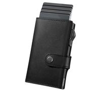 YESIIW Portmonee Herren Slim mit Magnetisch Münzfach, Pop-up Geldbörse Herren für 7 Karten,2 Ausweis & 12 Papiergeld, Karten Portemonnaie CardHolder mit RFID Schutz Slim Wallets for Men (Schwarz)