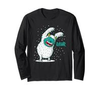 Yeti Monster erschrecken im Schnee Langarmshirt