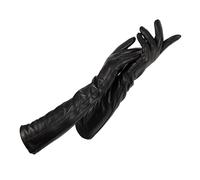 Yeuyyben Damen-Lederhandschuhe Winter Warm Kaschmirfutter Damenhandschuhe Lange Handschuhe Ellenbogen-Arm-Ärmel