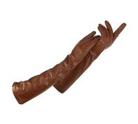 Yeuyyben Damen-Lederhandschuhe Winter Warm Kaschmirfutter Damenhandschuhe Lange Handschuhe Ellenbogen-Arm-Ärmel